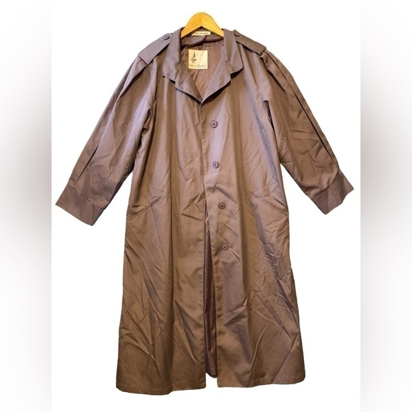 Vintage Misty Harbor Trench Coat Womens 14 Purple Belted Made in USA Union Made - Picture 2 of 10